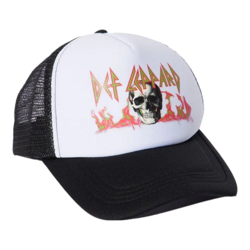 NWOT Def Leppard Skull Retro Adjustable Snapback Trucker Hat Cap- OSFM